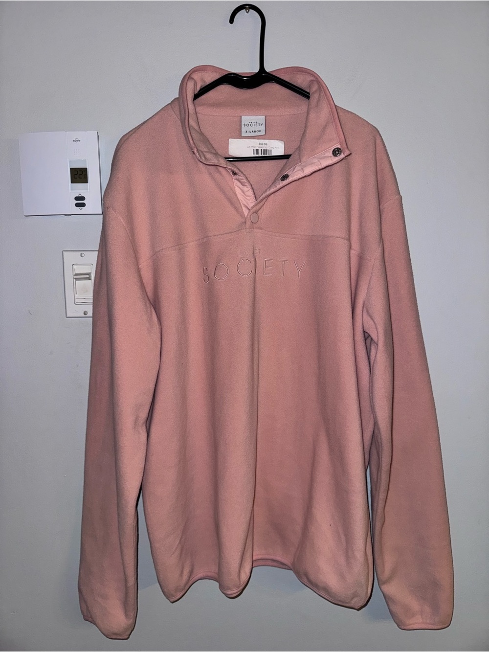 La Society Pink Fleece Pullover Sweater